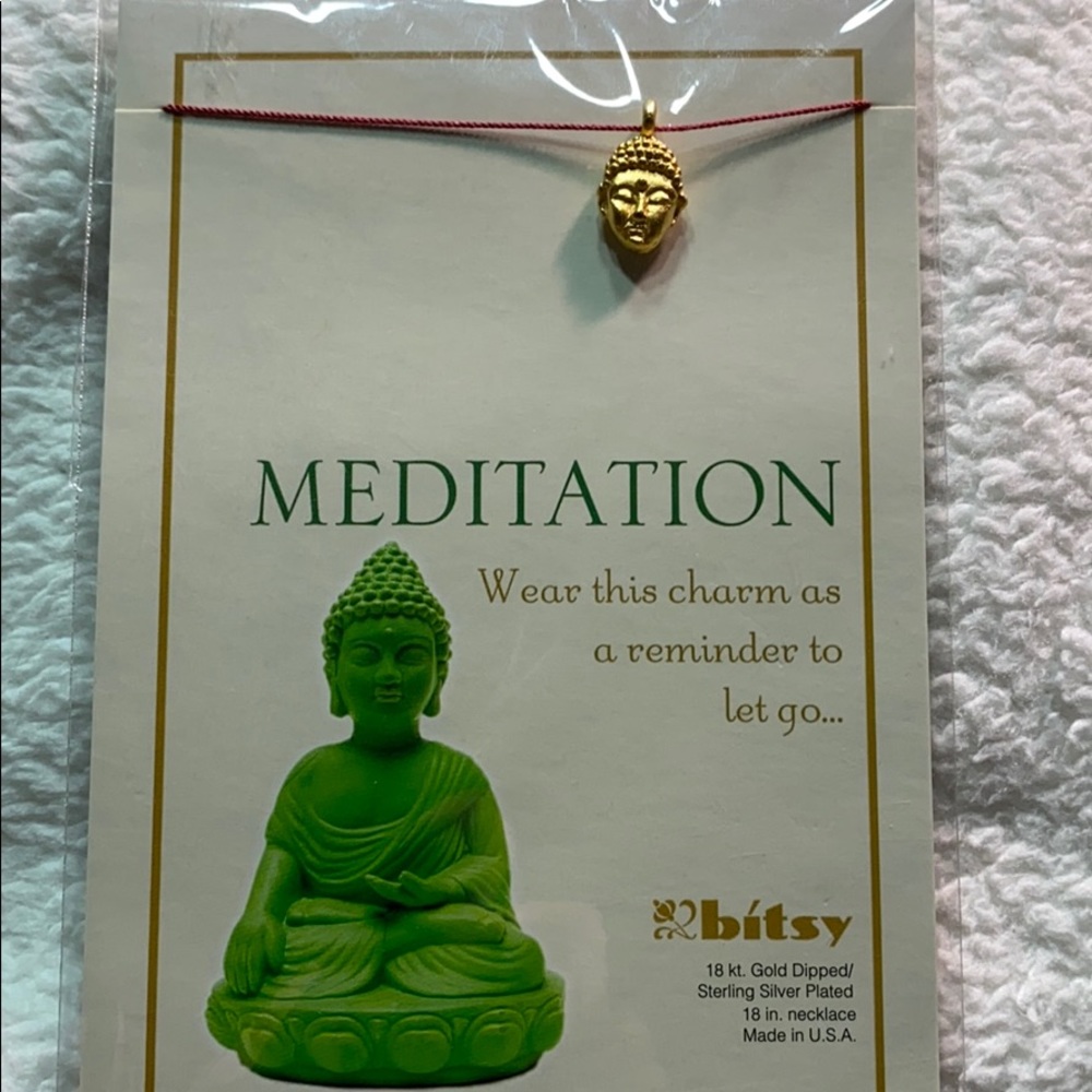 Buddha Charm on 18 inch Red Silk Necklace